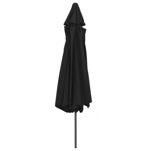 Outdoor Parasol with Metal Pole 390cm Black - Image 4