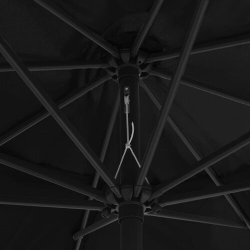 Outdoor Parasol with Metal Pole 390cm Black - Image 5