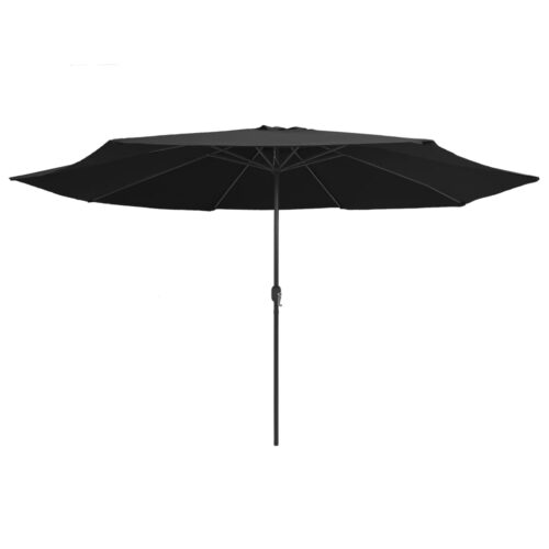 Outdoor Parasol with Metal Pole 390cm Black - Image 8
