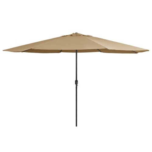 Outdoor Parasol with Metal Pole 390cm Taupe - Image 2