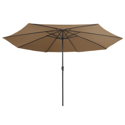 Outdoor Parasol with Metal Pole 390cm Taupe - Image 3
