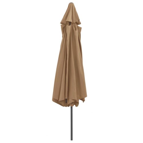 Outdoor Parasol with Metal Pole 390cm Taupe - Image 4