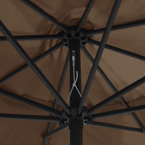 Outdoor Parasol with Metal Pole 390cm Taupe - Image 5