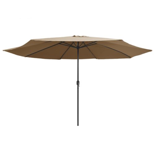 Outdoor Parasol with Metal Pole 390cm Taupe - Image 8