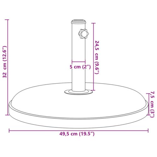 Parasol Base for 32/35/38mm Poles 25kg Round - Image 9