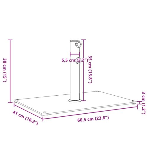 Parasol Base for 32/38/48mm Poles 15kg Rectangular - Image 9