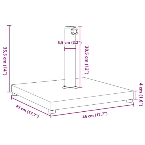 Parasol Base for 32/38/48mm Poles 18kg Square - Image 9