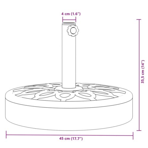 Parasol Base for 38/48mm Poles 25kg Round - Image 8