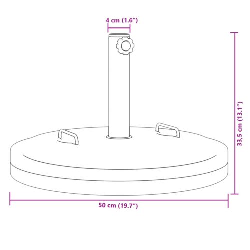 Parasol Base with Handles for 38/48mm Poles 25kg Round - Image 9