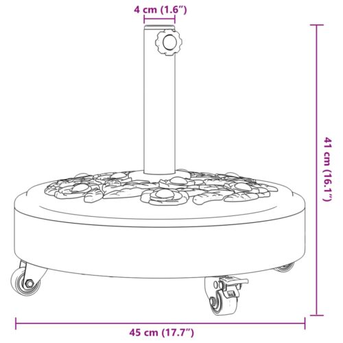 Parasol Base with Wheels for 38/48mm Poles 27kg Round - Image 8