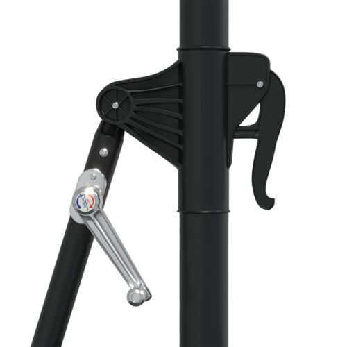 Wall-mounted Parasol with LEDs Metal Pole 300cm Sand - Image 7