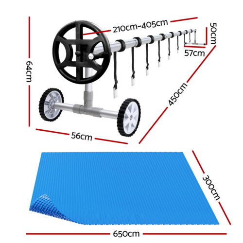 Aqua Buddy Pool Cover 600 Micron 6.5x3m w/ Roller 4m Swimming Pools Solar Blanket - Image 2