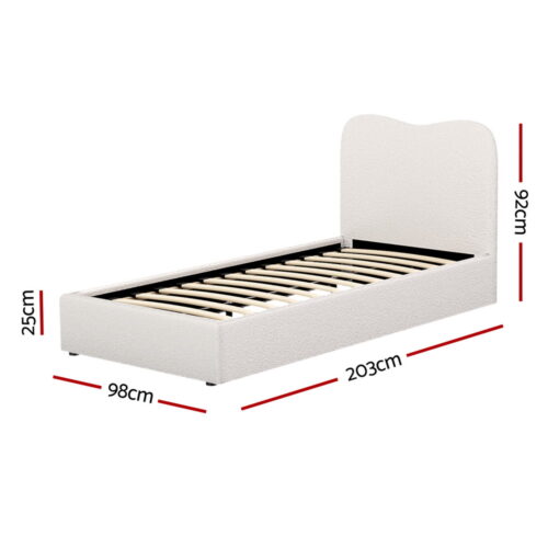 Artiss Bed Frame Single Size Boucle DARA - Image 2