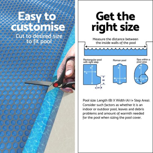 Aqua Buddy Pool Cover 600 Micron 9.5x5m Swimming Pool Solar Blanket Blue Black - Image 6