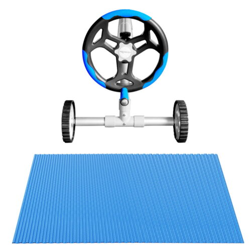 Aqua Buddy Pool Cover 600 Micron 7x4m w/ Roller 5.55m Solar Blanket Blue - Image 3