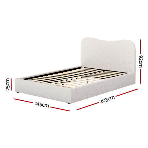 Artiss Bed Frame Double Size Boucle DARA - Image 2