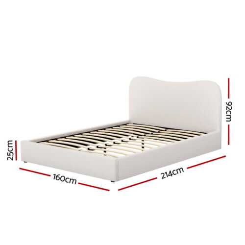 Artiss Bed Frame Queen Size Boucle DARA - Image 2