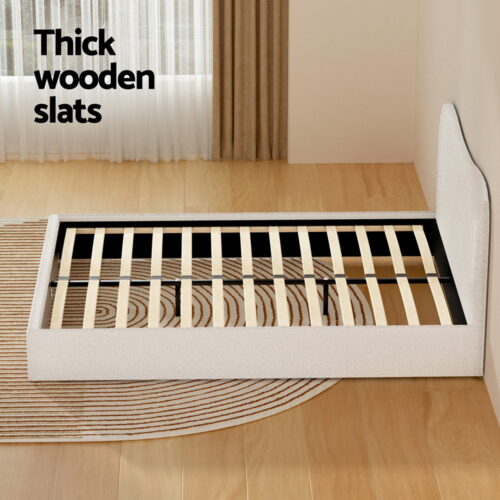 Artiss Bed Frame Queen Size Boucle DARA - Image 5