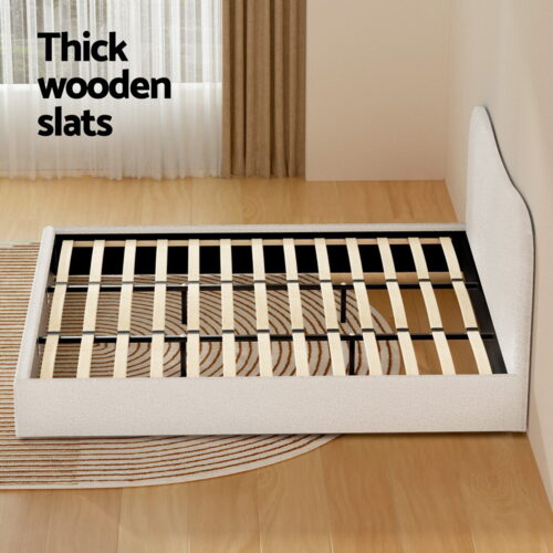 Artiss Bed Frame King Size Boucle DARA - Image 5