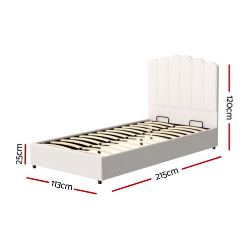 Artiss Bed Frame King Single Size Boucle FION - Image 2
