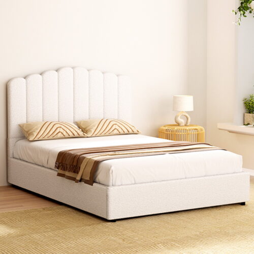 Artiss Bed Frame Double Size Boucle FION - Image 7