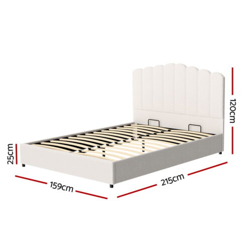Artiss Bed Frame Queen Size Boucle FION - Image 2