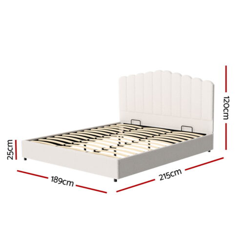 Artiss Bed Frame King Size Boucle FION - Image 2