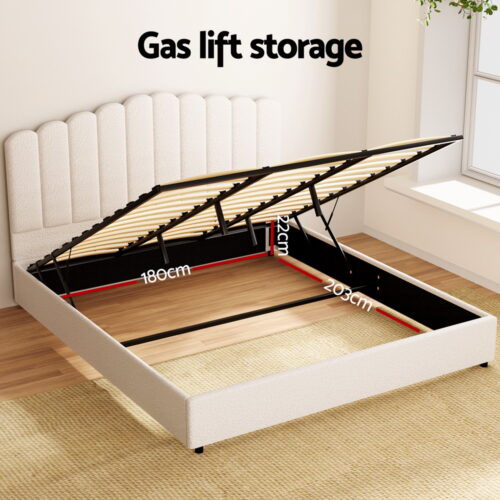 Artiss Bed Frame King Size Boucle FION - Image 5