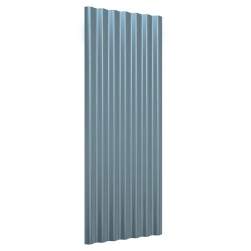 Roof Panels 12pcs Powder-coated Steel Grey 100x36cm - Image 3