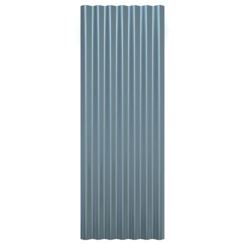 Roof Panels 12pcs Powder-coated Steel Grey 100x36cm - Image 4