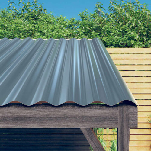 Roof Panels 12pcs Powder-coated Steel Grey 100x36cm - Image 8