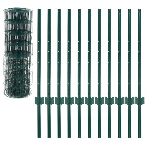Euro Fence Garden Barrier Wire Mesh Farm Gate Border Fencing Iron Green 20x0.8m - Image 3