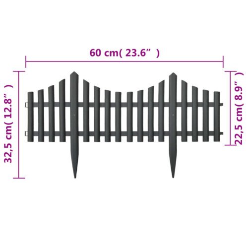 Lawn Edgings 17pcs Anthracite 1000cm Polypropylene - Image 7