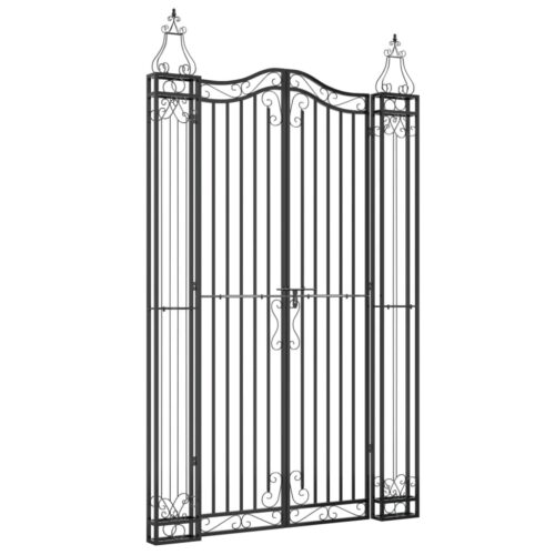 Garden Gate Black 121x8x200cm Wrought Iron