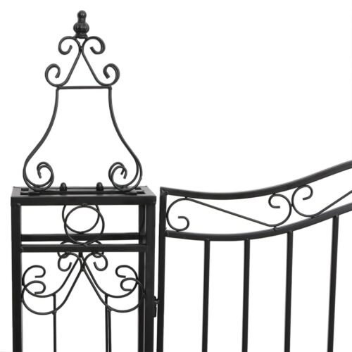 Garden Gate Black 121x8x200cm Wrought Iron - Image 4
