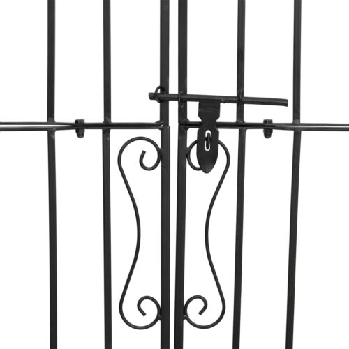 Garden Gate Black 121x8x200cm Wrought Iron - Image 5