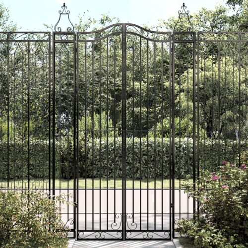 Garden Gate Black 121x8x200cm Wrought Iron - Image 7