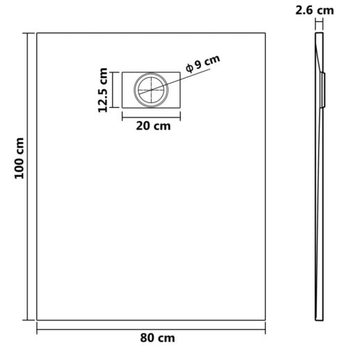 Shower Base Tray Bathroom Floor Trays SMC White 100x80cm - Image 6