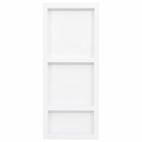 3-Tier Shower Niche Wall Storage Mount Shelf Bathroom Rack Matt White 41x99x9cm - Image 3