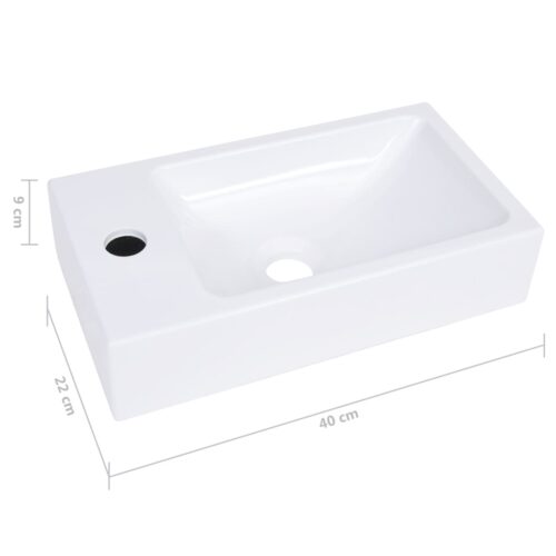 Wash Basin 400x220x90mm SMC White - Image 7