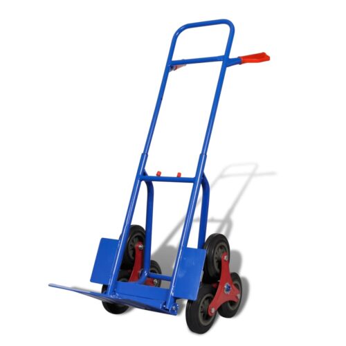 Folding Sack Truck with 6 Wheels Blue - Image 2
