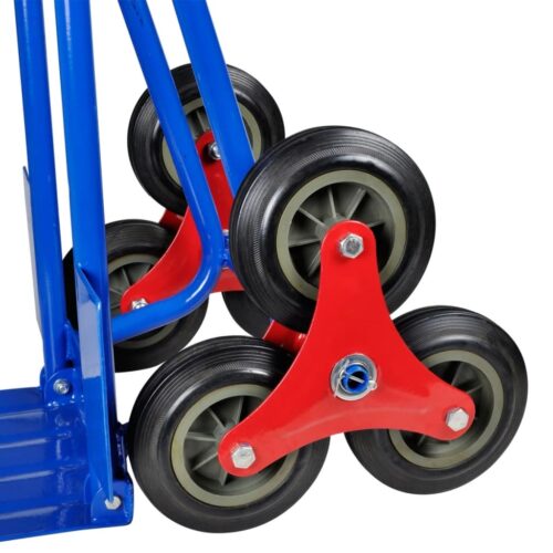 Folding Sack Truck with 6 Wheels Blue - Image 4