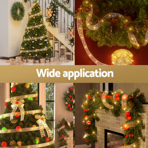 20M Christmas Lights Ribbon Fairy Light 200 LED Warm Jingle Jollys - Image 4