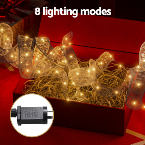 20M Christmas Lights Ribbon Fairy Light 200 LED Warm Jingle Jollys - Image 5