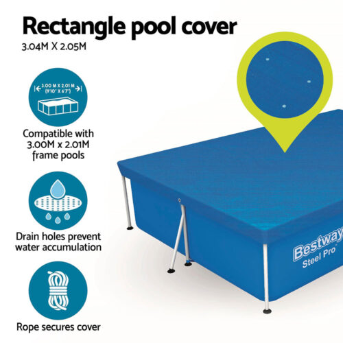 Bestway Pool Cover 58106 Fits 3x2.01m Above Ground Swimming Pool PE Blanket - Image 5