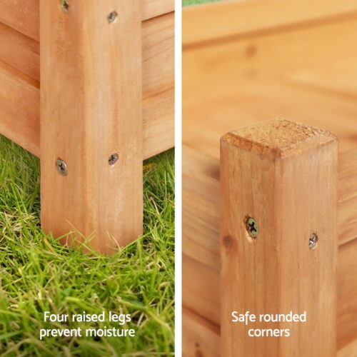 Green Fingers Garden Bed 65x33x16cm Wooden Planter Box Raised Container Growing - Image 6