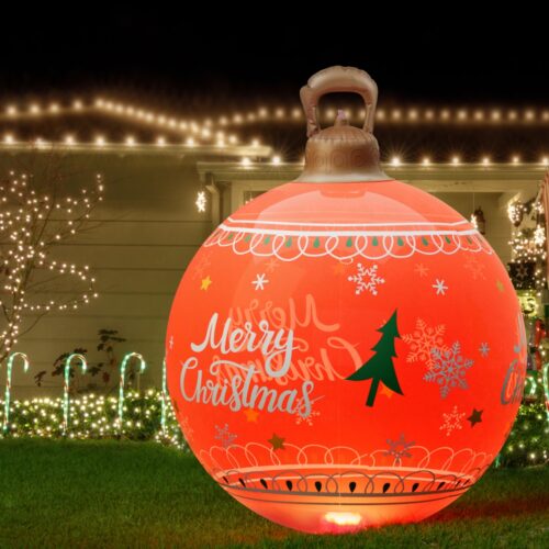 Jingle Jollys Christmas Inflatable Ball 60cm Led Illuminated Xmas Decoration Red - Image 7