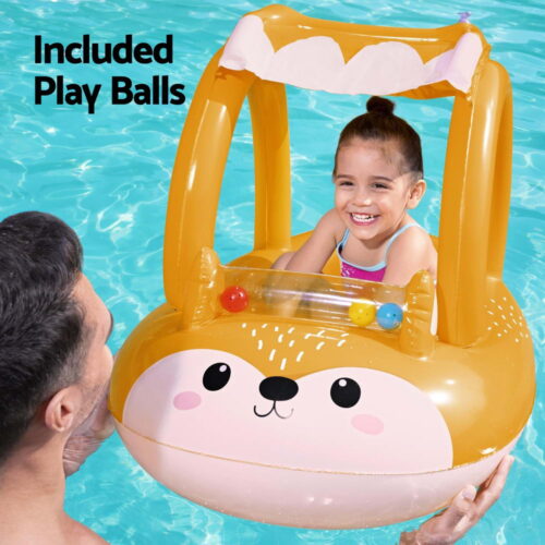 Bestway Kids Inflatable Fox Swim Float Floating Seat Canopy Pool Toys 94x66CM - Image 5