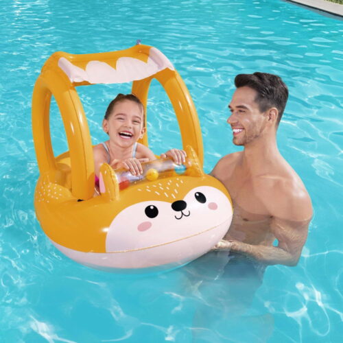Bestway Kids Inflatable Fox Swim Float Floating Seat Canopy Pool Toys 94x66CM - Image 7