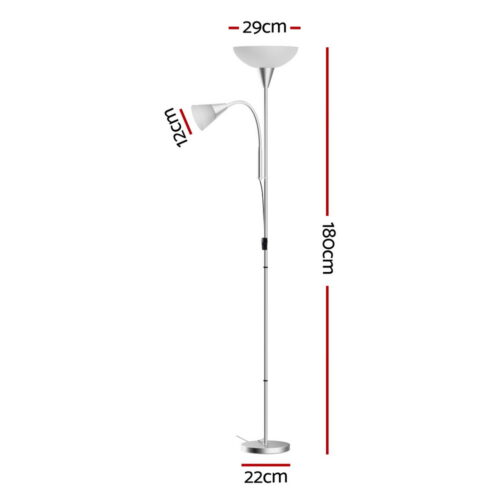 Artiss Floor Lamp Mother and Child Modern Home Living Room Office Reading Silver - Image 2